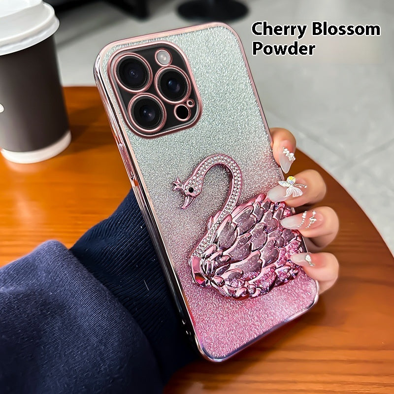 iPohone LUXURY Quicksand Swan Bracket COVER