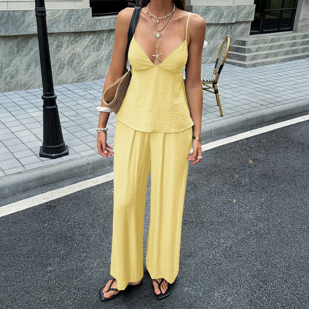 SpringSummer T-shirt And Pants Womens Outfit Set