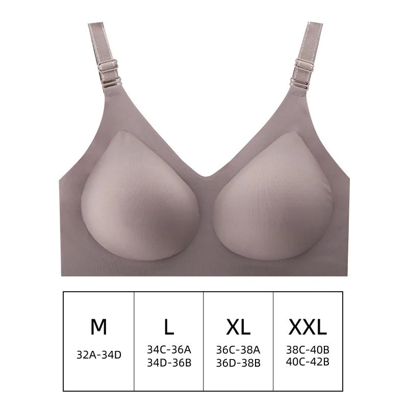 Women's Seamless Ladies Thin Soft Breastfeeding Bra Comfortable