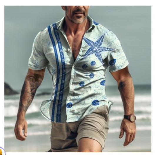 Fashion Personality 3D Digital Printing Men's Shirt