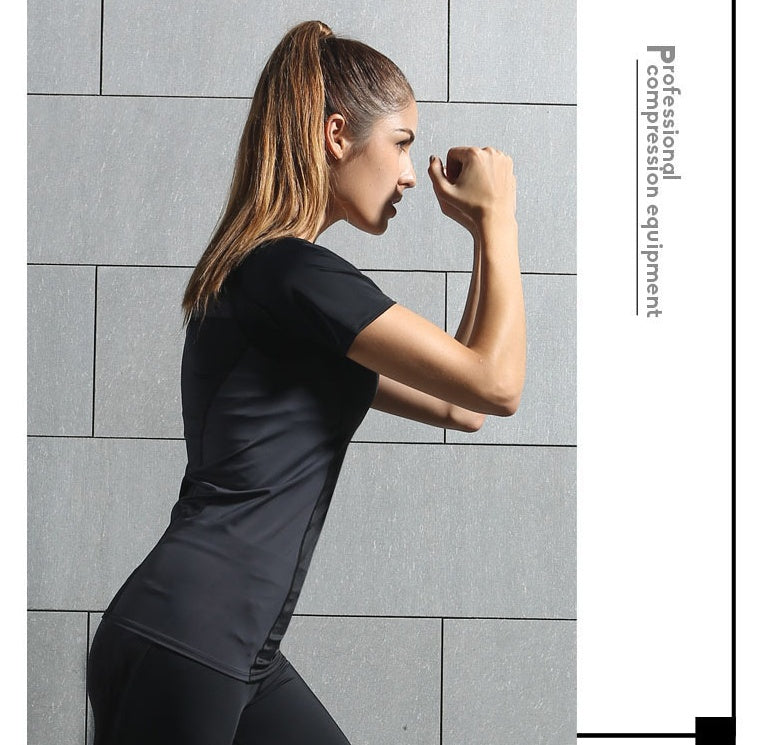 women's stretch T-shirt training  female slim suit