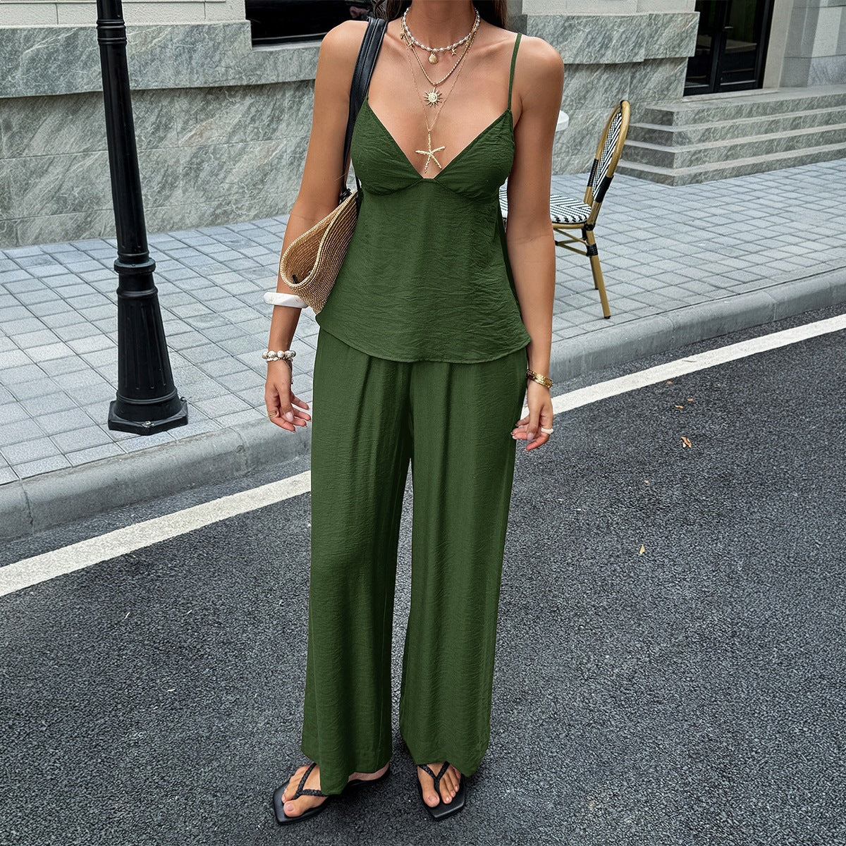 SpringSummer T-shirt And Pants Womens Outfit Set