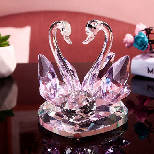 Luxury Crystal Swan Couple Figurine – Romantic Wedding, Anniversary & Valentine Gift Decor