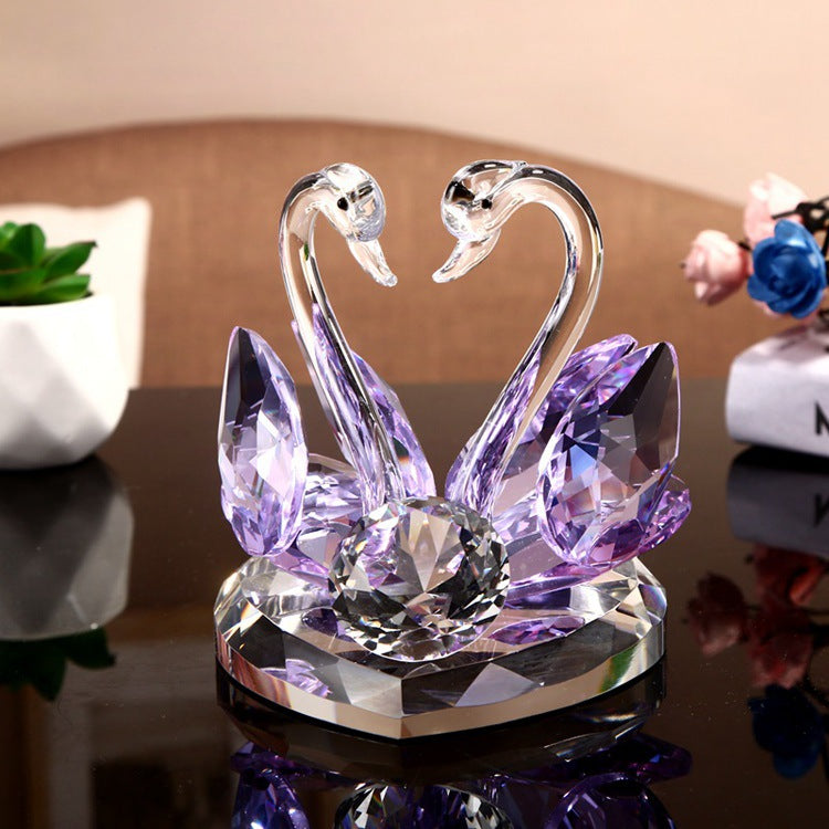 Luxury Crystal Swan Couple Figurine – Romantic Wedding, Anniversary & Valentine Gift Decor