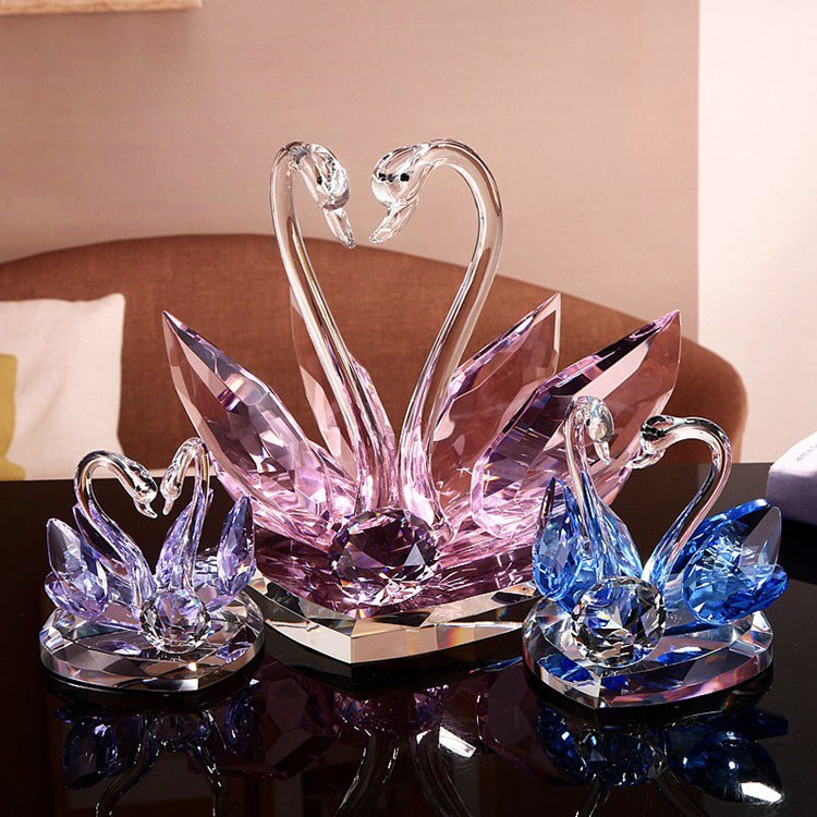 Luxury Crystal Swan Couple Figurine – Romantic Wedding, Anniversary & Valentine Gift Decor