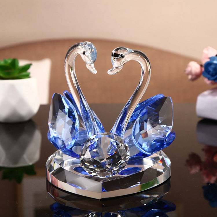 Luxury Crystal Swan Couple Figurine – Romantic Wedding, Anniversary & Valentine Gift Decor