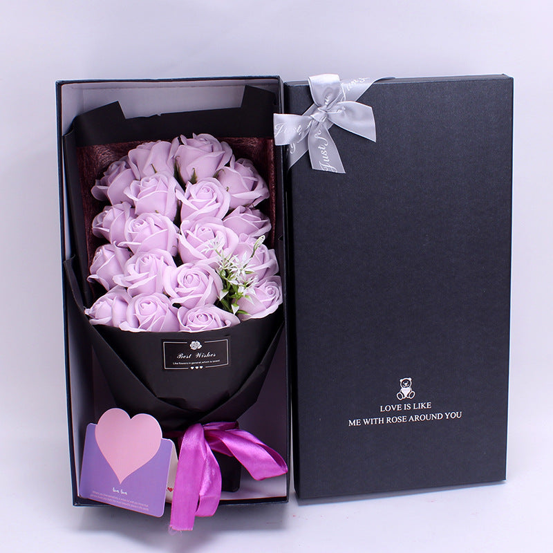 Premium Rose Gift Box – Luxury Soap Flower Bouquet with Elegant Packaging for Women