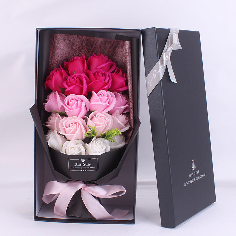 Premium Rose Gift Box – Luxury Soap Flower Bouquet with Elegant Packaging for Women