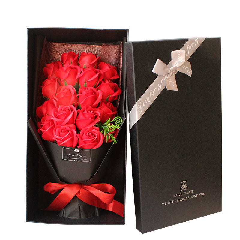 Premium Rose Gift Box – Luxury Soap Flower Bouquet with Elegant Packaging for Women