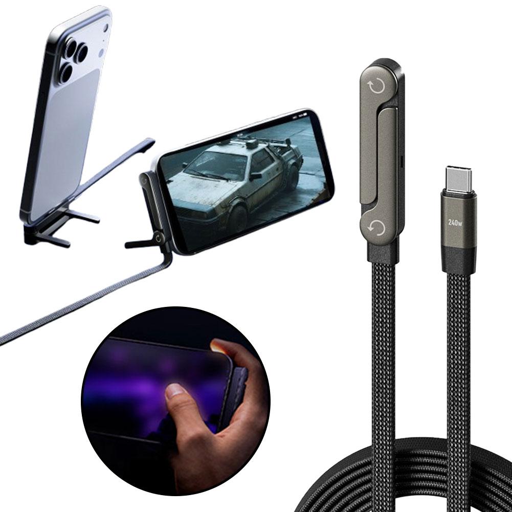 Fast Charging 2-in-1 Data Wire Foldable Phone Tablet Stand