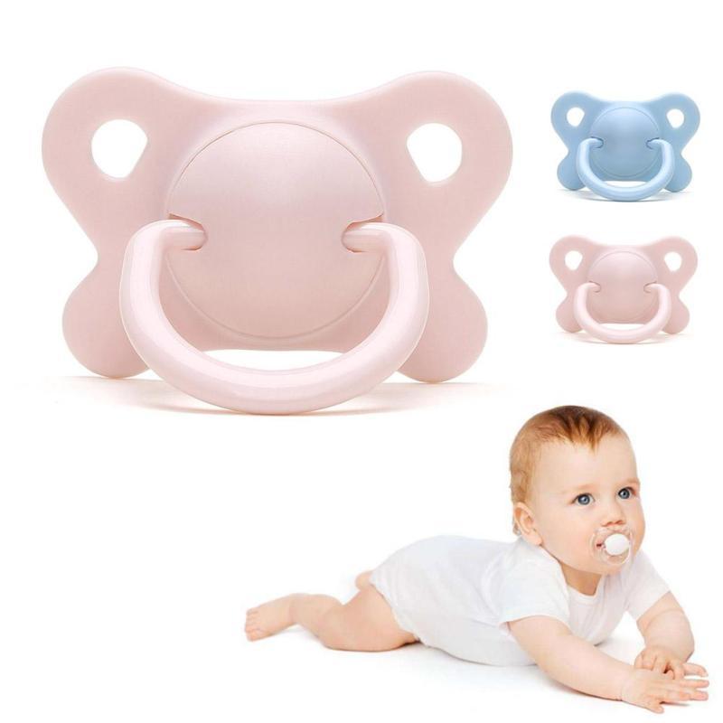TOP Quality Pacifier Sleeping Baby Pacifier Newborn Silicone Pacifier Super Soft Flat Head