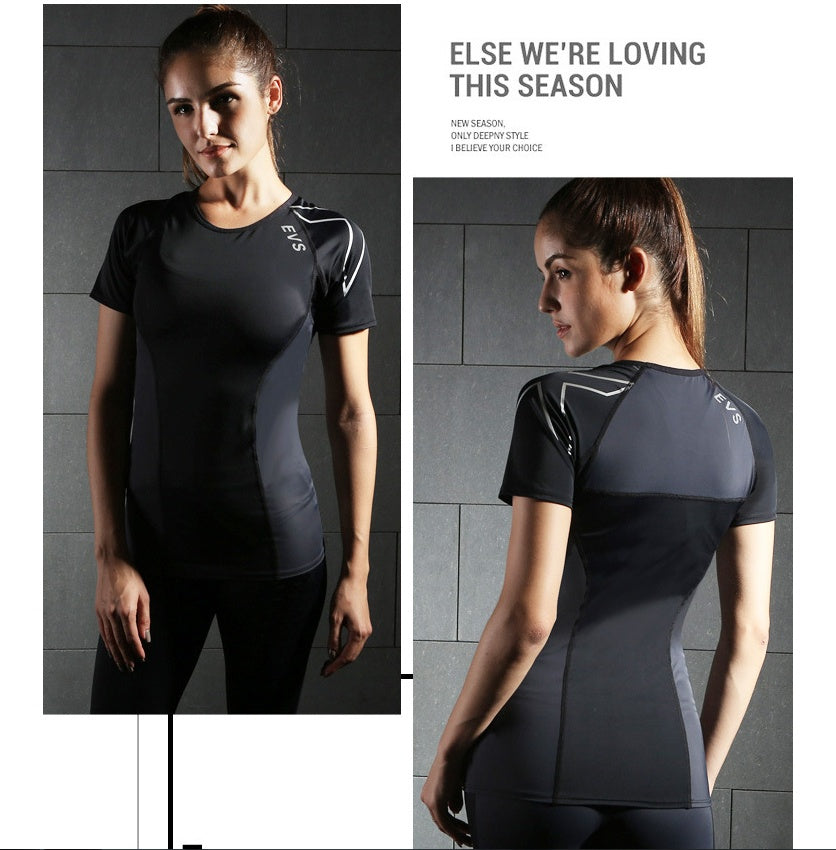 women's stretch T-shirt training  female slim suit