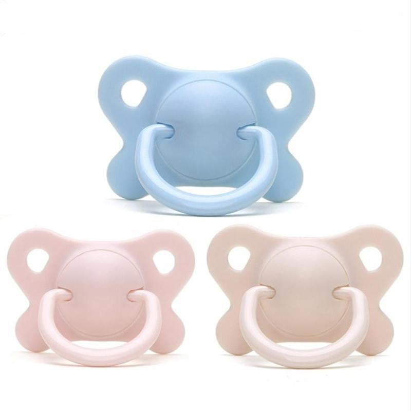 TOP Quality Pacifier Sleeping Baby Pacifier Newborn Silicone Pacifier Super Soft Flat Head