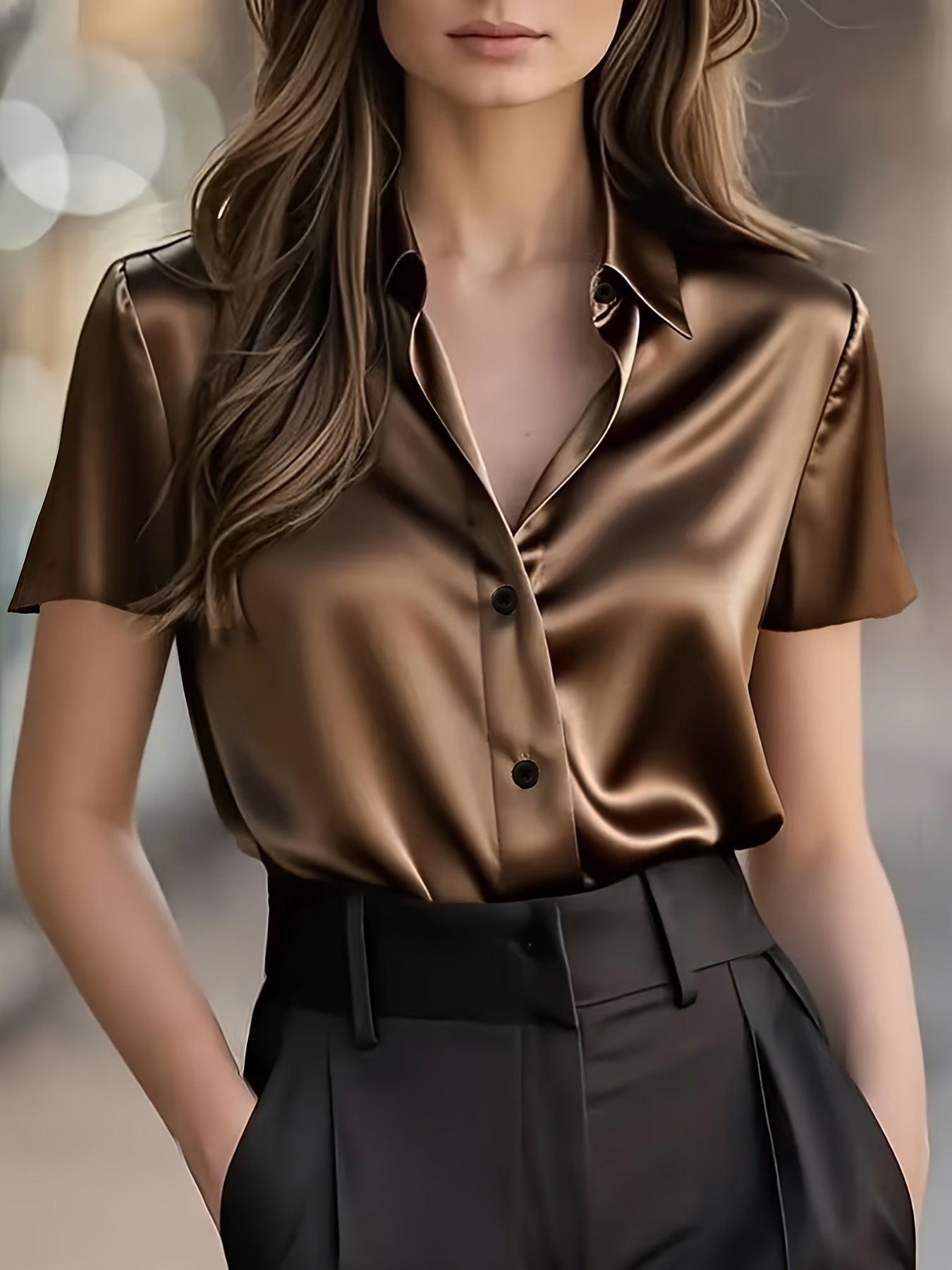 2026 New Women's High-end Drapey Professional Shirt Top