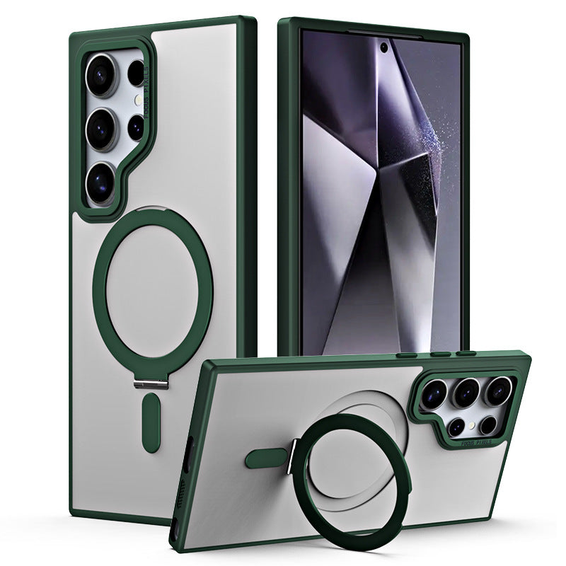 Magnetic-suction Phone Case With A Transparent Support Stand For Added Protection