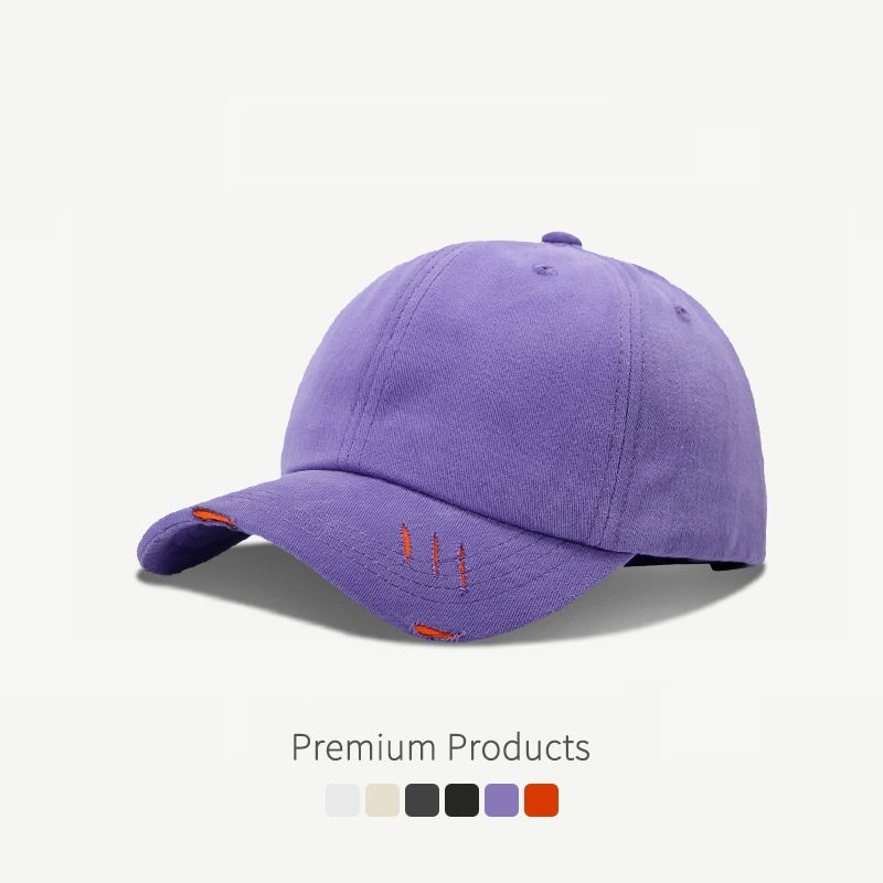 Make Old Ripped Style Curved Brim Sun-shade Baseball Cap