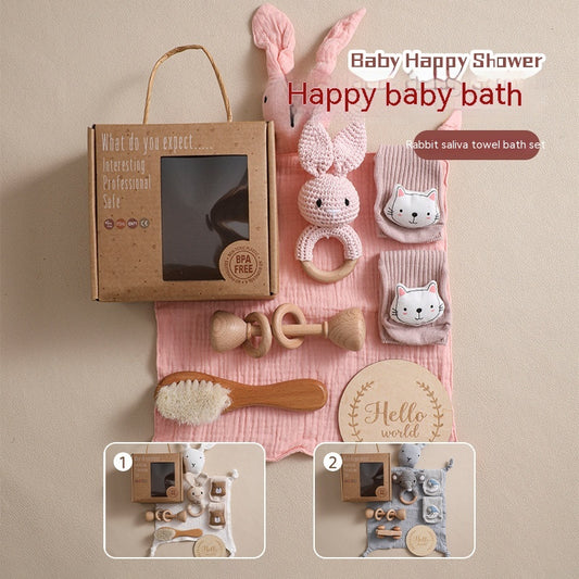 Comfort Rattle Rabbit Bath Towel Gift Set