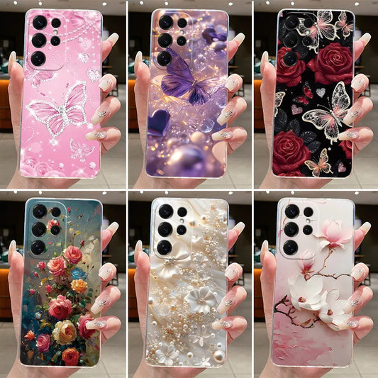 New Hot Samsung Galaxy S26 Ultra S26 edge S 26 Plus Cover Luxury Pretty Butterfly