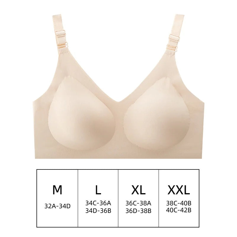Women's Seamless Ladies Thin Soft Breastfeeding Bra Comfortable