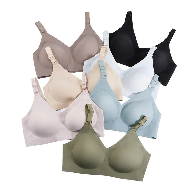 Women's Seamless Ladies Thin Soft Breastfeeding Bra Comfortable