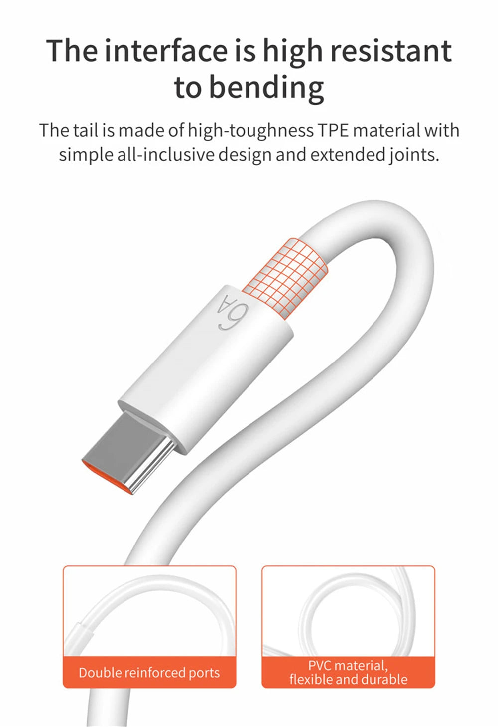6A 66W Super Fast Charger Type C Cable