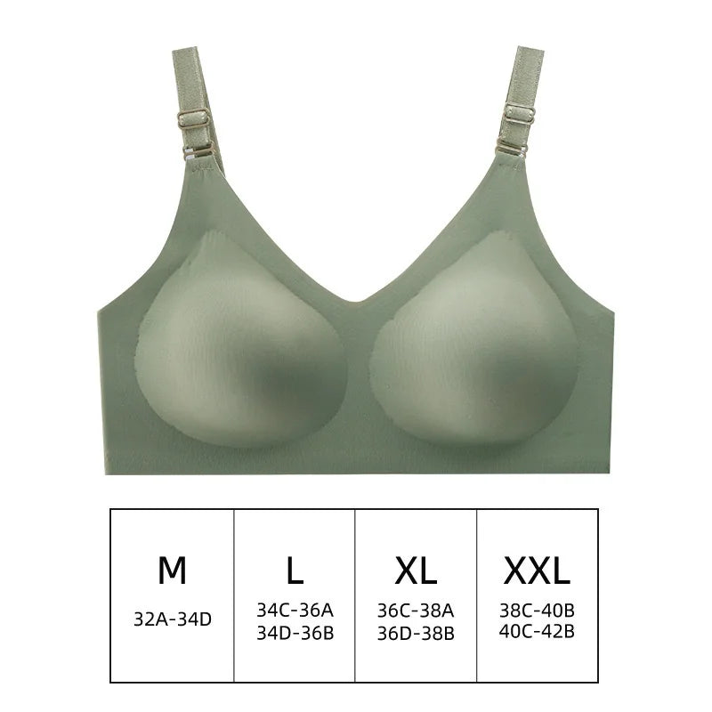 Women's Seamless Ladies Thin Soft Breastfeeding Bra Comfortable