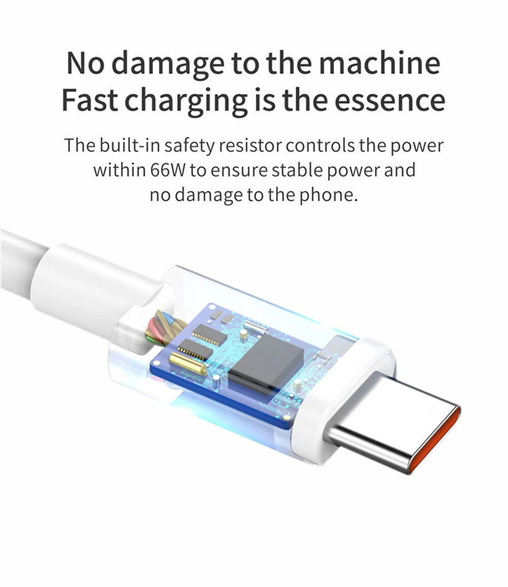 6A 66W Super Fast Charger Type C Cable