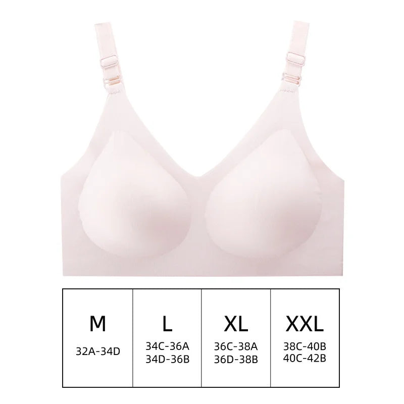 Women's Seamless Ladies Thin Soft Breastfeeding Bra Comfortable