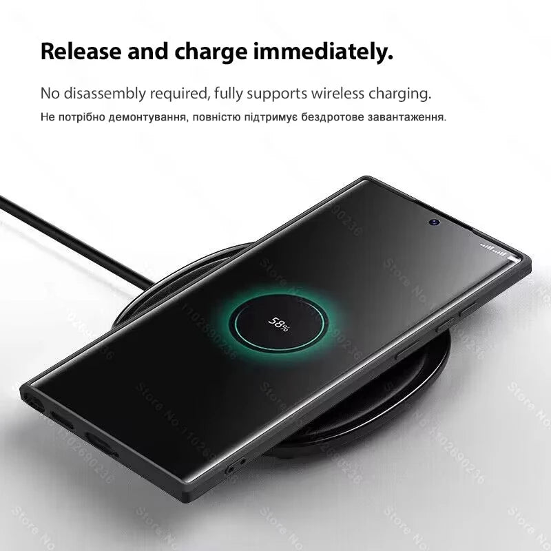 Samsung S25 S22 S21 S23 S24 Ultra Case A15 A54 A35 A55 5G Wireless Charge Cover