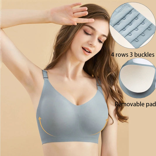 Women's Seamless Ladies Thin Soft Breastfeeding Bra Comfortable