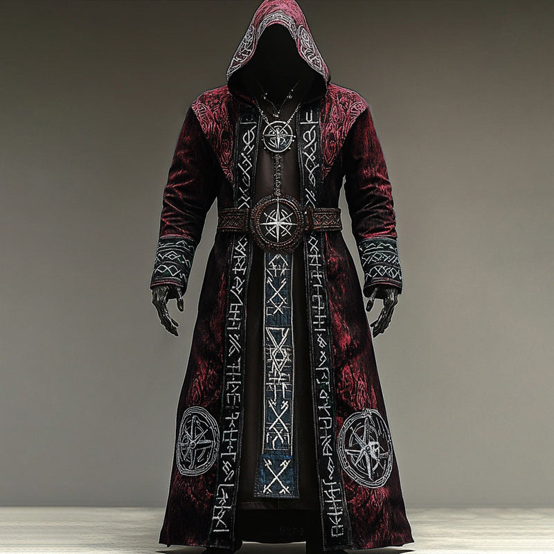 Abstract Long-sleeved Cape Coat For Casual Men's Cardigan