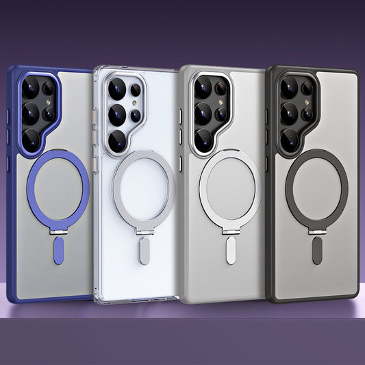 Magnetic-suction Phone Case With A Transparent Support Stand For Added Protection
