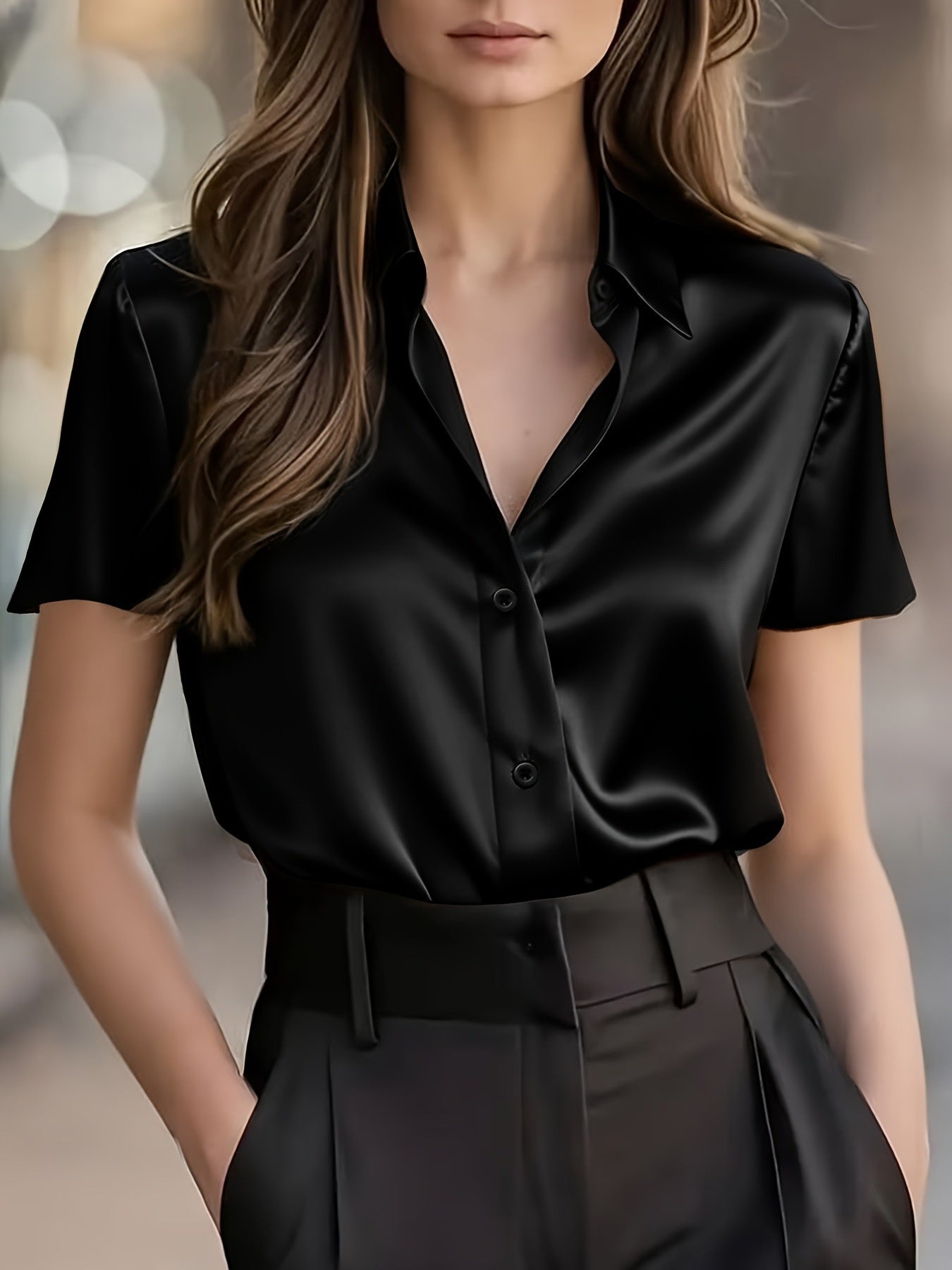 2026 New Women's High-end Drapey Professional Shirt Top