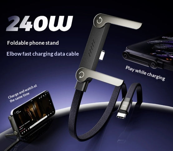 Fast Charging 2-in-1 Data Wire Foldable Phone Tablet Stand